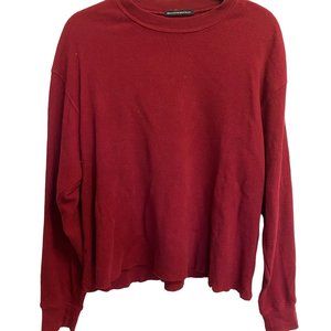 Brandy Melville red waffle long sleeve